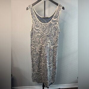 Peruvian Connection Oujda Pima Cotton Knit Sleeveless Midi Dress Floral Multi XL